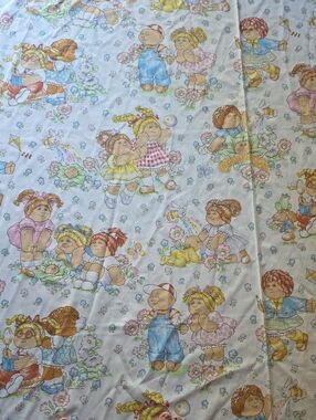 Vintage 1980s Cabbage Patch Kids Bedsheet Twin Flat Sheet